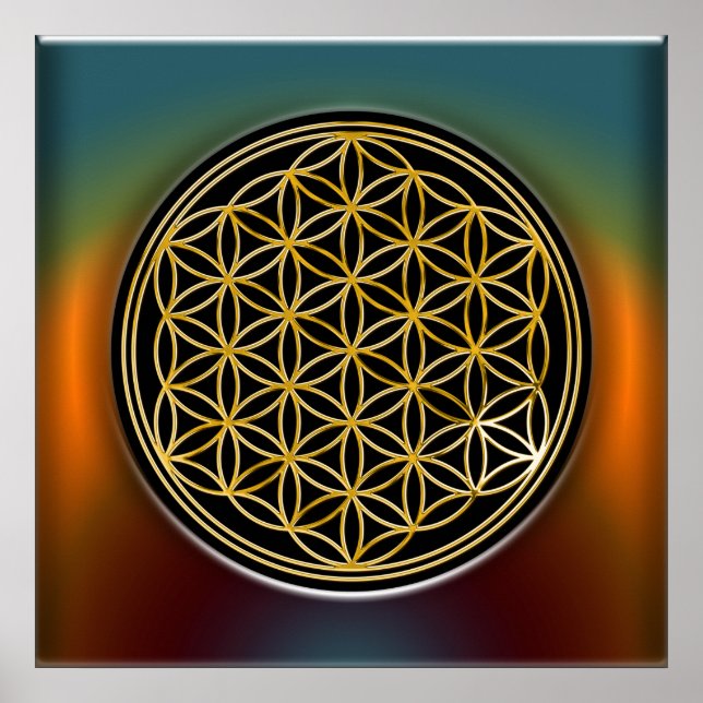 Flower Of Life / Blume des Lebens - gold Poster (Front)