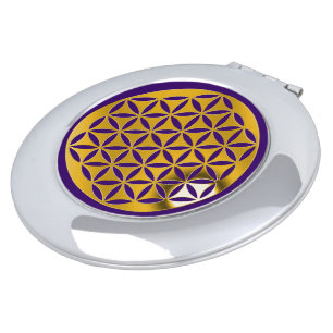 Flower of Life / Blume des Lebens - gold punched Makeup Mirror