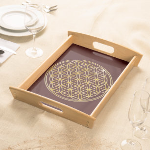 Flower of Life / Blume des Lebens - GOLD Serving Tray