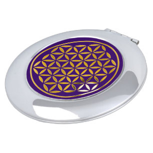 Flower of Life / Blume des Lebens - gold stamp Makeup Mirror