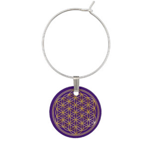 Flower of Life / Blume des Lebens - GOLD Wine Glass Charm