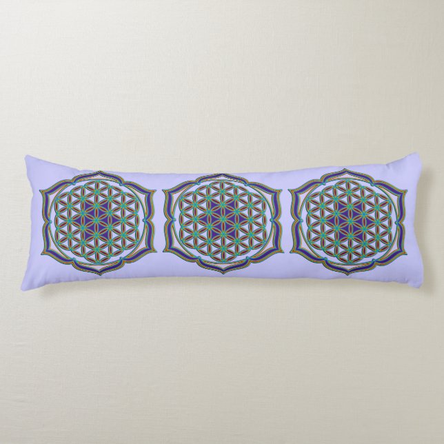 Flower Of Life / Blume des Lebens - Lotus Contour Body Pillow (Front)