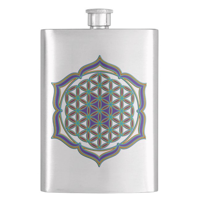 Flower Of Life / Blume des Lebens - Lotus Contour Flask (Front)