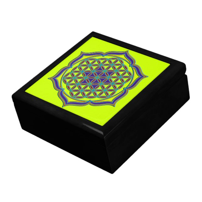 Flower Of Life / Blume des Lebens - Lotus Contour Jewelry Box (Side)