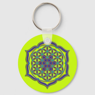 Flower Of Life / Blume des Lebens - Lotus Contour Keychain