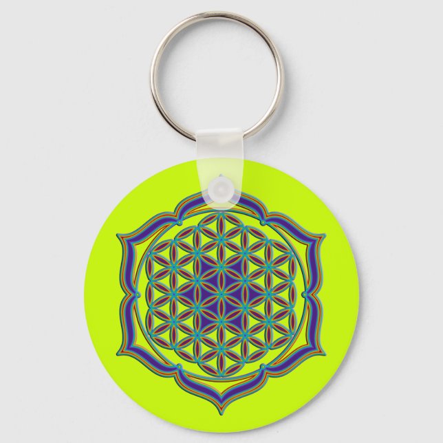 Flower Of Life / Blume des Lebens - Lotus Contour Keychain (Front)