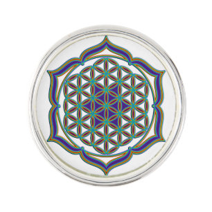 Flower Of Life / Blume des Lebens - Lotus Contour Lapel Pin