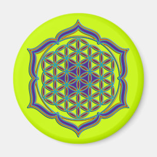 Flower Of Life / Blume des Lebens - Lotus Contour Magnet