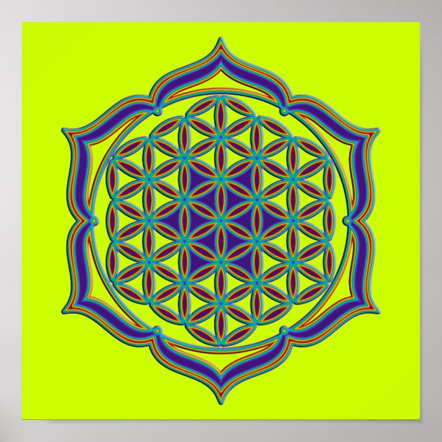 Flower Of Life / Blume des Lebens - Lotus Contour Poster (Front)