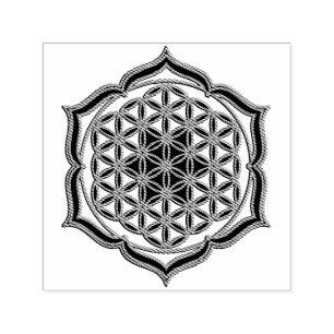 Flower Of Life / Blume des Lebens - Lotus contour Self-inking Stamp