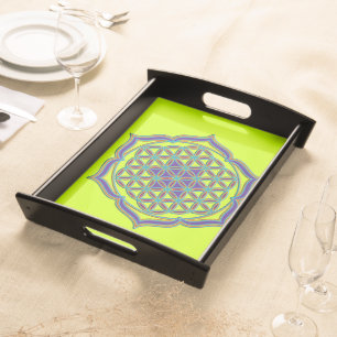 Flower Of Life / Blume des Lebens - Lotus Contour Serving Tray