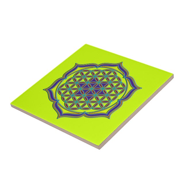 Flower Of Life / Blume des Lebens - Lotus Contour Tile (Side)