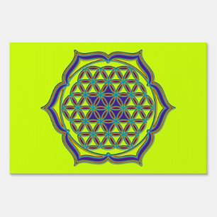 Flower Of Life / Blume des Lebens - Lotus Contour Yard Sign