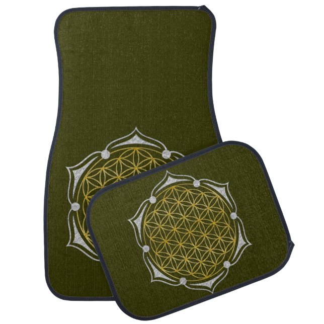 Flower Of Life / Blume des Lebens - Lotus gold Car Mat (Set)
