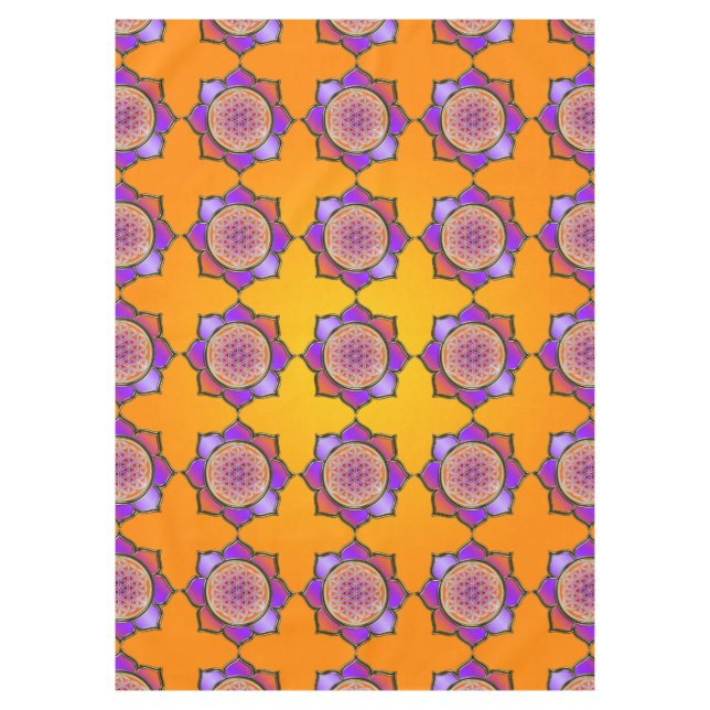 Flower of Life / Blume des Lebens - Lotus orange Tablecloth (Front)