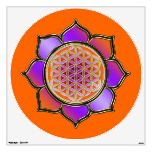 Flower of Life / Blume des Lebens - Lotus Orange Wall Decal