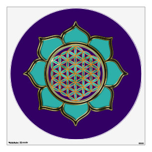 Flower of Life / Blume des Lebens - Lotus tuerkis Wall Sticker