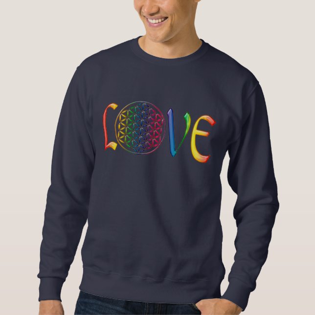 Flower of Life / Blume des Lebens - LOVE Sweatshirt (Front)