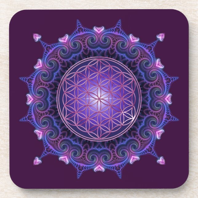 FLOWER OF LIFE / Blume des Lebens - Mandala I Beverage Coaster (Front)
