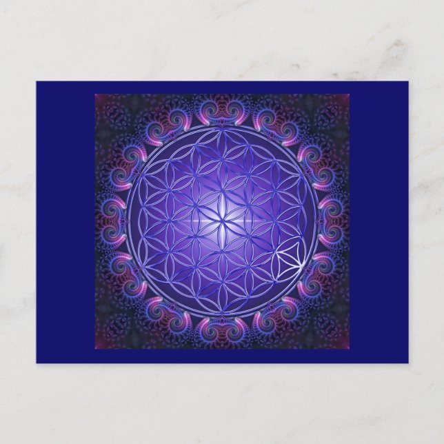 FLOWER OF LIFE / Blume des Lebens Mandala I Square Postcard (Front)