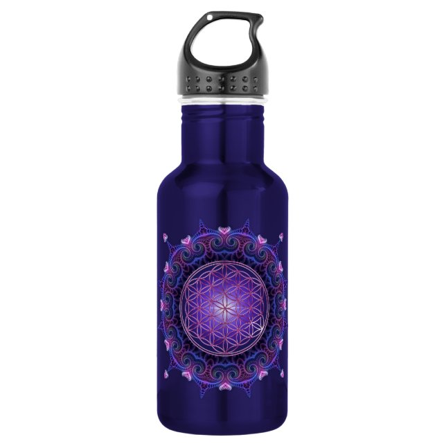FLOWER OF LIFE / Blume des Lebens - Mandala I Water Bottle (Front)
