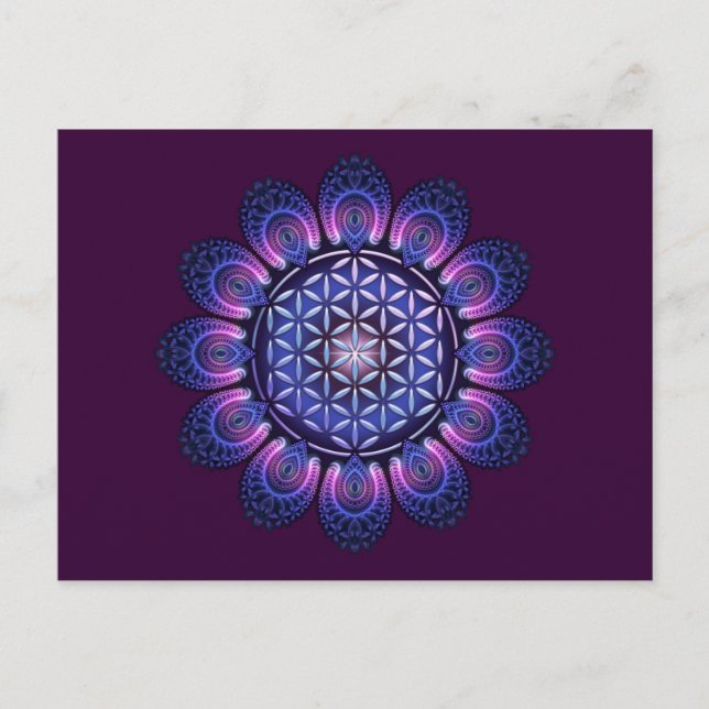 FLOWER OF LIFE / Blume des Lebens - Mandala II Postcard (Front)