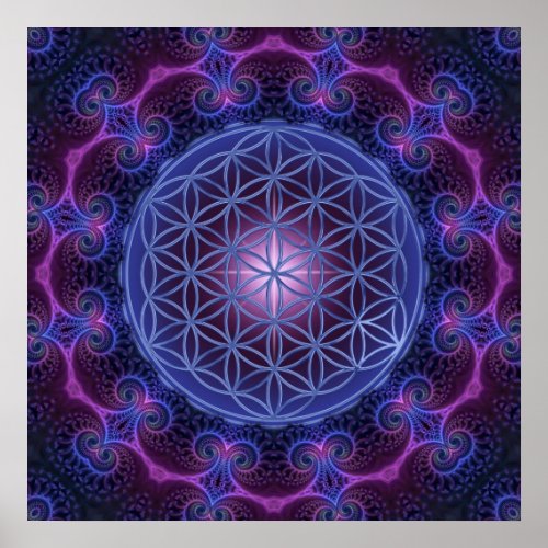 FLOWER OF LIFEBlume des Lebens Mandala II Square Poster