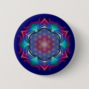FLOWER OF LIFE / Blume des Lebens - Mandala IV Pinback Button