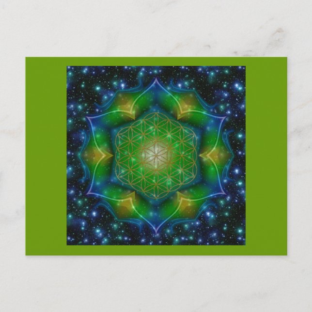FLOWER OF LIFE/Blume des Lebens Mandala V Square Postcard (Front)