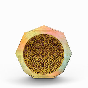 Flower Of Life / Blume des Lebens - medal gold Acrylic Award