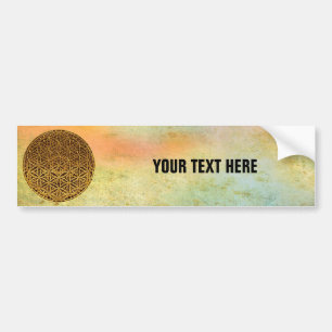 Flower Of Life / Blume des Lebens - medal gold Bumper Sticker