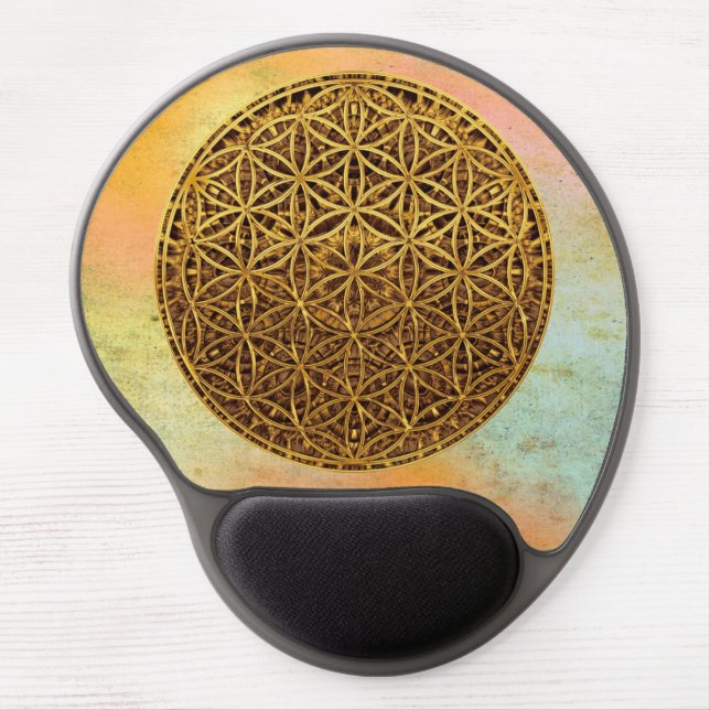 Flower Of Life / Blume des Lebens - medal gold Gel Mouse Pad (Front)