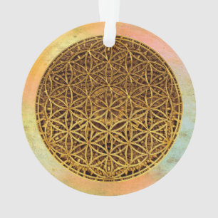 Flower Of Life / Blume des Lebens - medal gold Ornament
