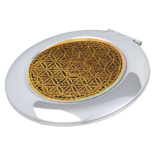 Flower Of Life / Blume des Lebens - medal gold Vanity Mirror