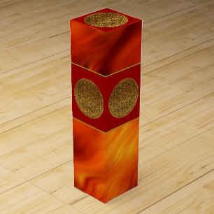 Flower Of Life / Blume des Lebens - medal gold Wine Gift Box