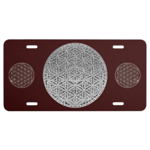 Flower Of Life / Blume des Lebens - medal silver License Plate