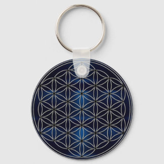 Flower of Life Blume des Lebens Navy Blue Keychain