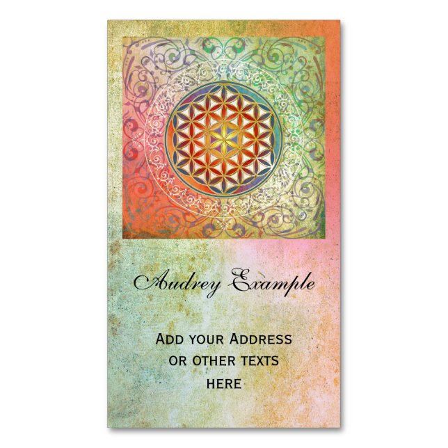 Flower Of Life / Blume des Lebens - Ornament I Business Card Magnet (Front Vertical)