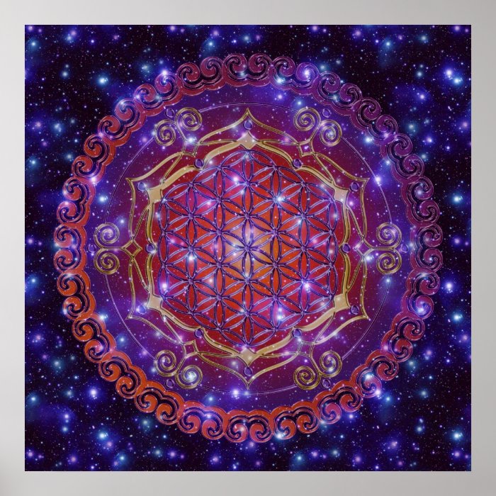 FLOWER OF LIFE/Blume des Lebens Ornament I Square Poster