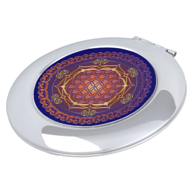 Flower of Life / Blume des Lebens - Ornament I Vanity Mirror (Turned)