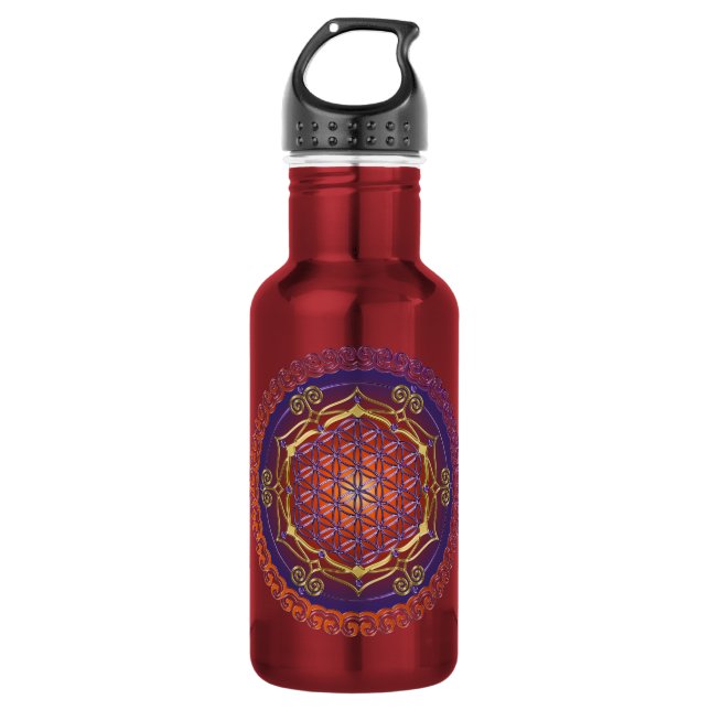 FLOWER OF LIFE / Blume des Lebens - Ornament I Water Bottle (Front)
