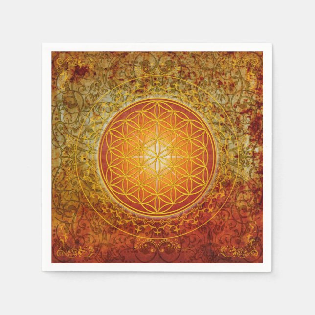 Flower Of Life / Blume des Lebens - Ornament III Napkins (Front)