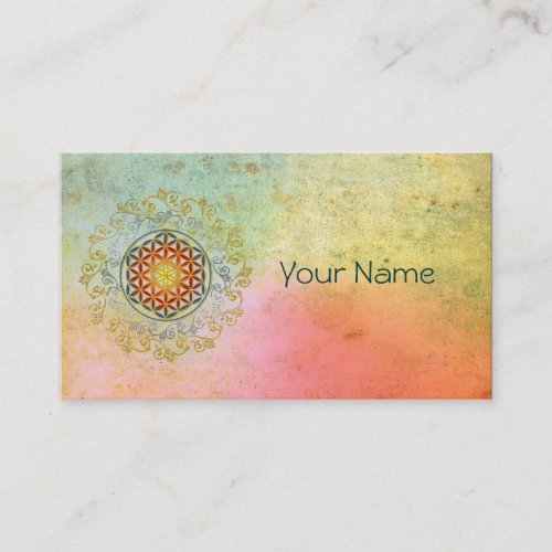 Flower of Life  Blume des Lebens _ Ornament IV BG Business Card