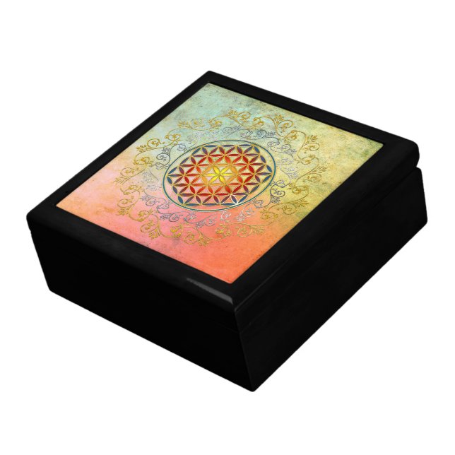 Flower of Life / Blume des Lebens - Ornament IV BG Keepsake Box (Side)