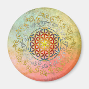 Flower of Life / Blume des Lebens - Ornament IV BG Magnet