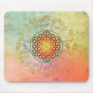 Flower of Life / Blume des Lebens - Ornament IV BG Mouse Pad