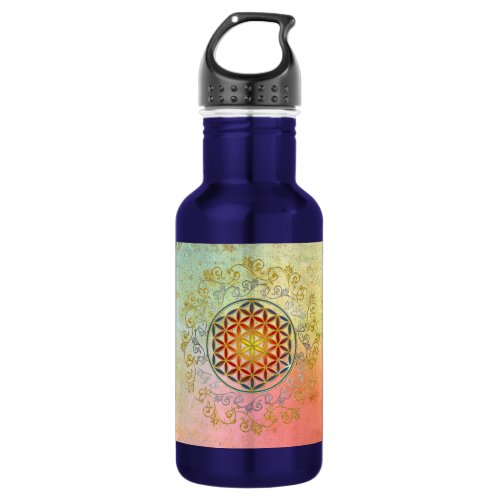 Flower of Life / Blume des Lebens - Ornament IV BG Water Bottle