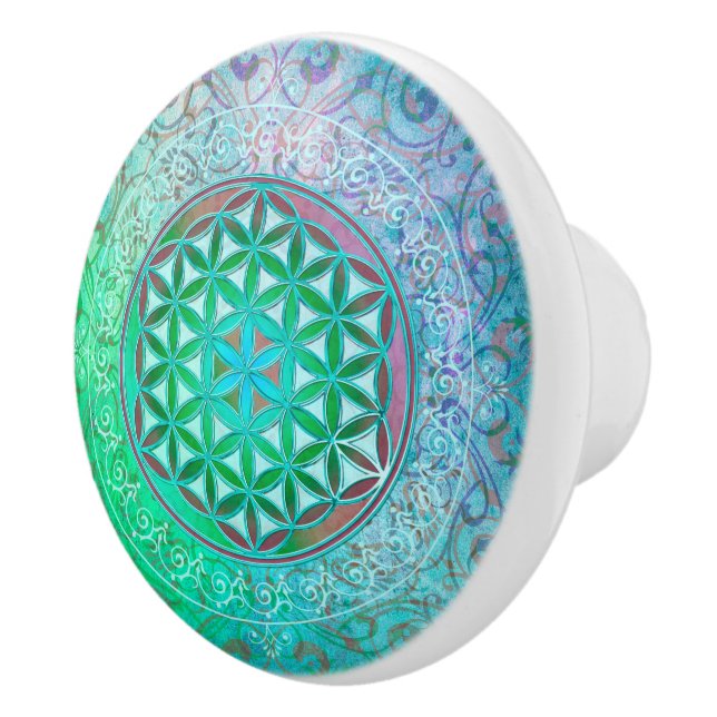 Flower Of Life / Blume des Lebens - Ornament IV Ceramic Knob (Right)