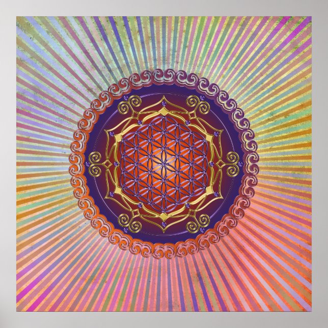 FLOWER OF LIFE / Blume des Lebens - Ornament Poster (Front)