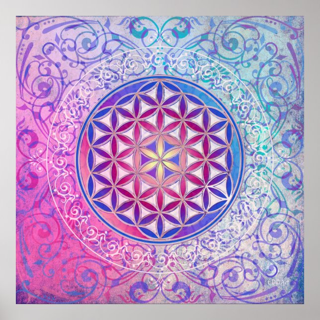 Flower Of Life / Blume des Lebens - Ornament V Poster (Front)